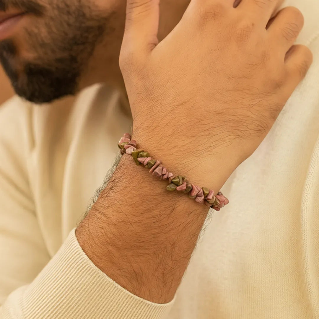 Unakite Emerald Cut Bracelet