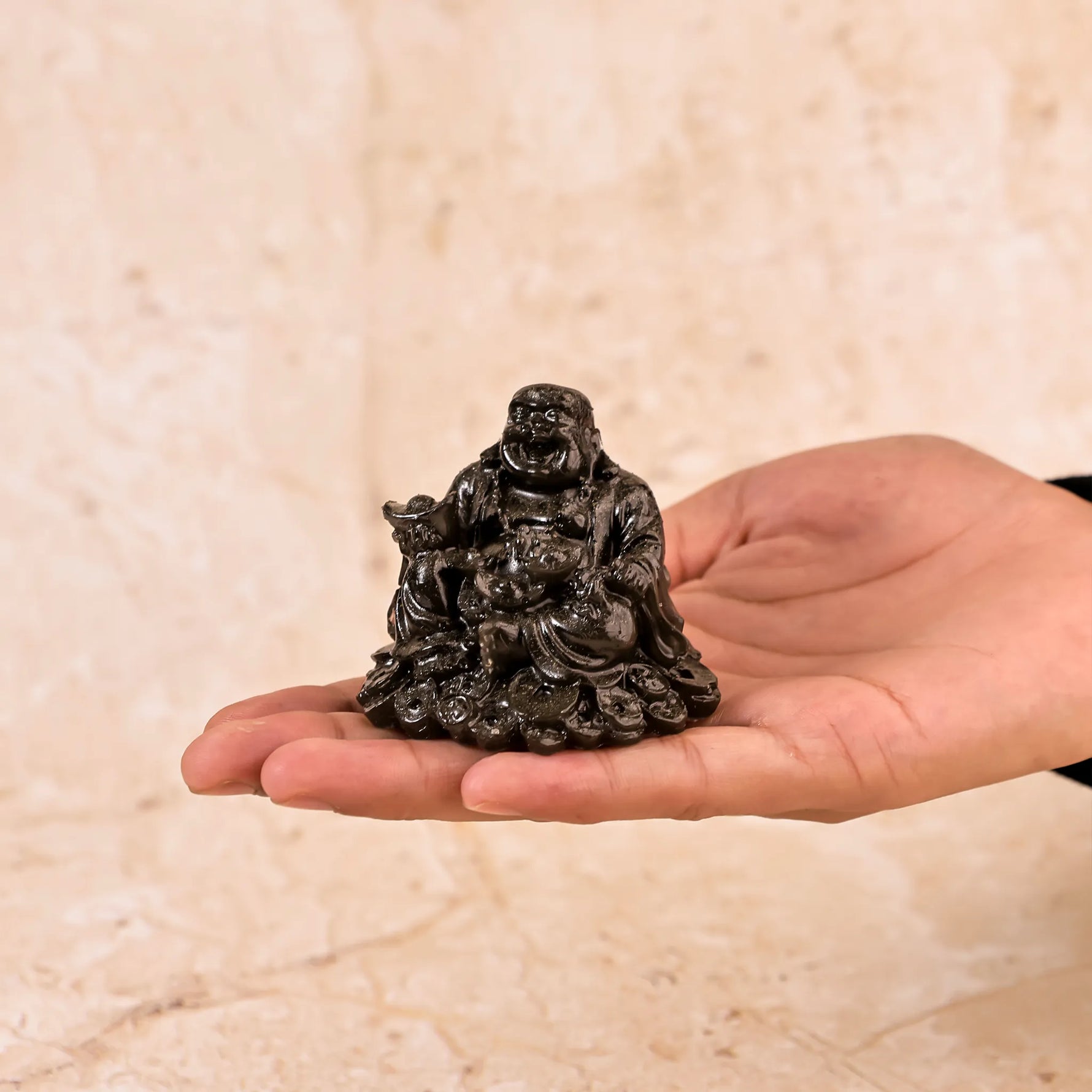 Pyrite Dust Laughing Buddha