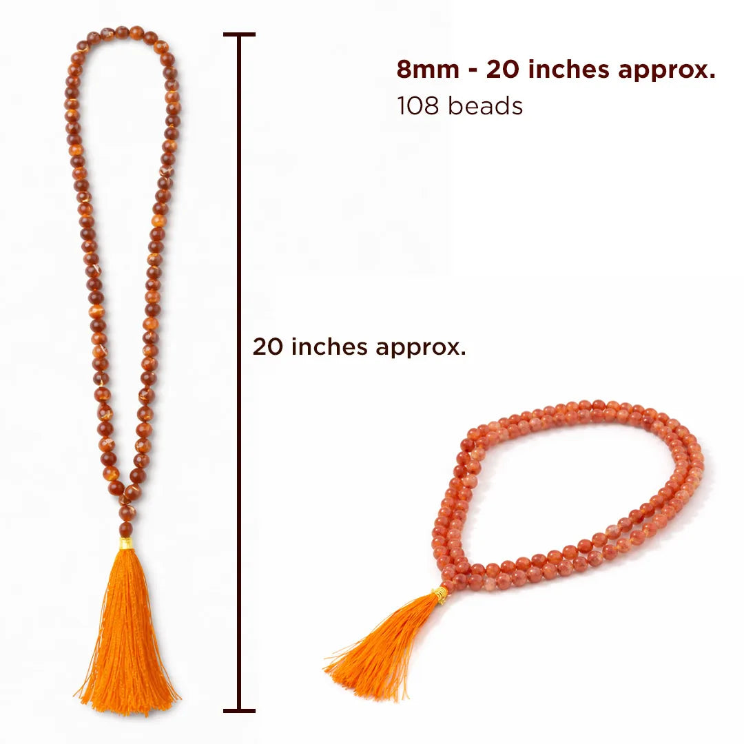 Beaded necklace with tassels and measurements on a white backgroundपीली सिट्रीन जाप माला-अभिमंत्रित और प्रमाणित