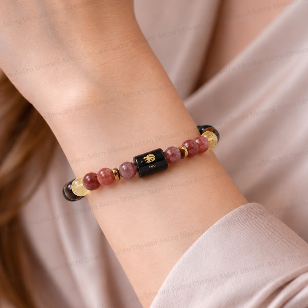 Leo (सिंह राशि) Zodiac Sign Multi Stone Bracelet