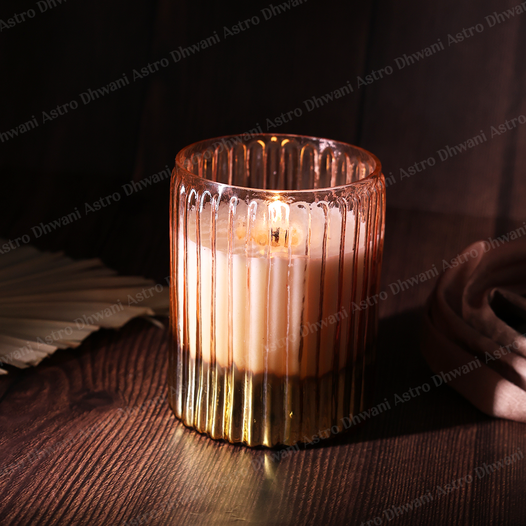 Scented Soy Wax Candle | Hand-Poured Aromatherapy Candle in Decorative Fluted Glass Jar | Meditation, Prayer & Home Décor