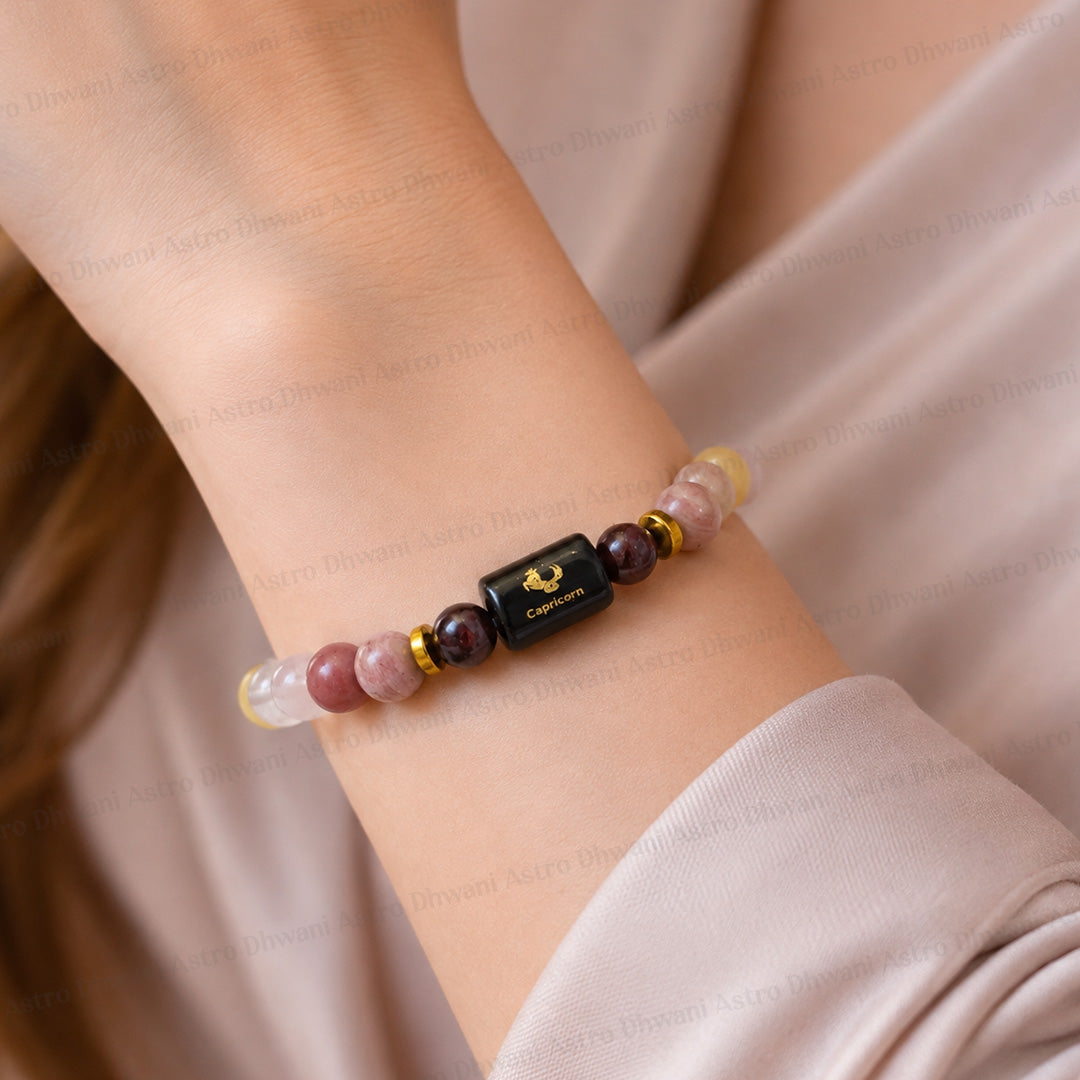 Capricorn (मकर राशि) Zodiac Sign Multi Stone Bracelet
