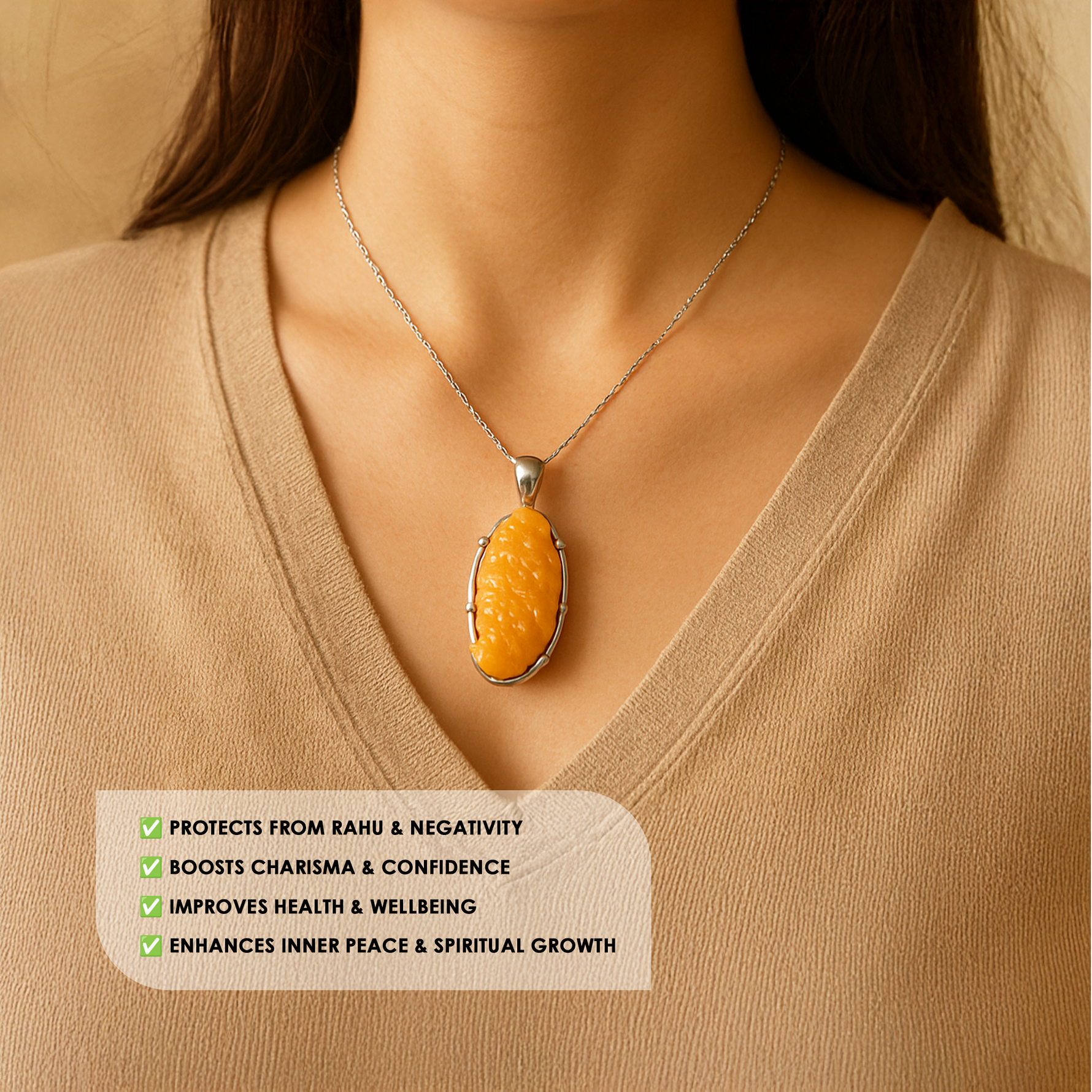 Shukra Mani Pendant - Abhimantrit & Certified
