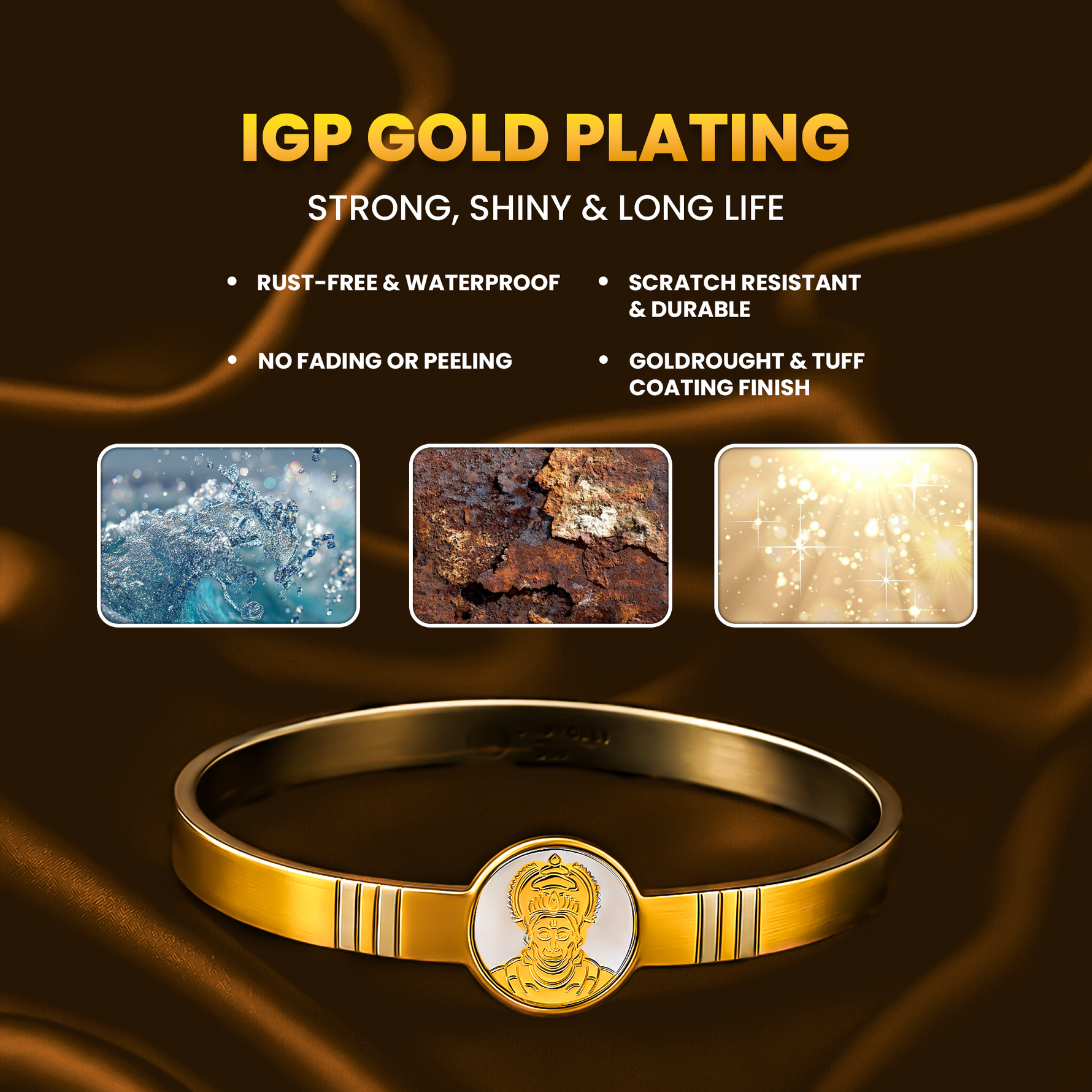 Hanuman Raksha Kada (IGP Gold Plating) - Abhimantrit