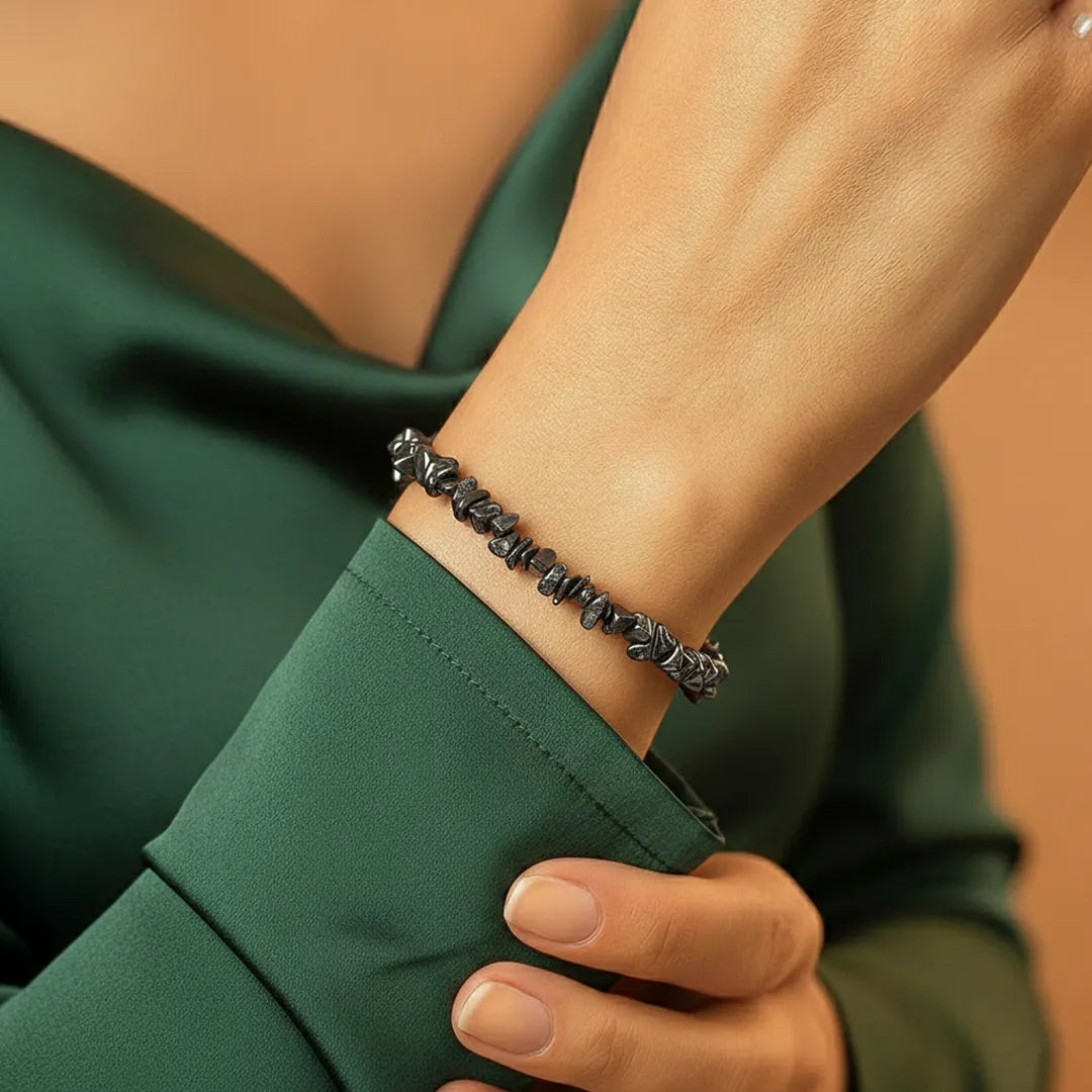 Hematite Uncut Crystal Bracelet