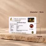 Identification report card from Precise Gemological Laboratory on a beige background
