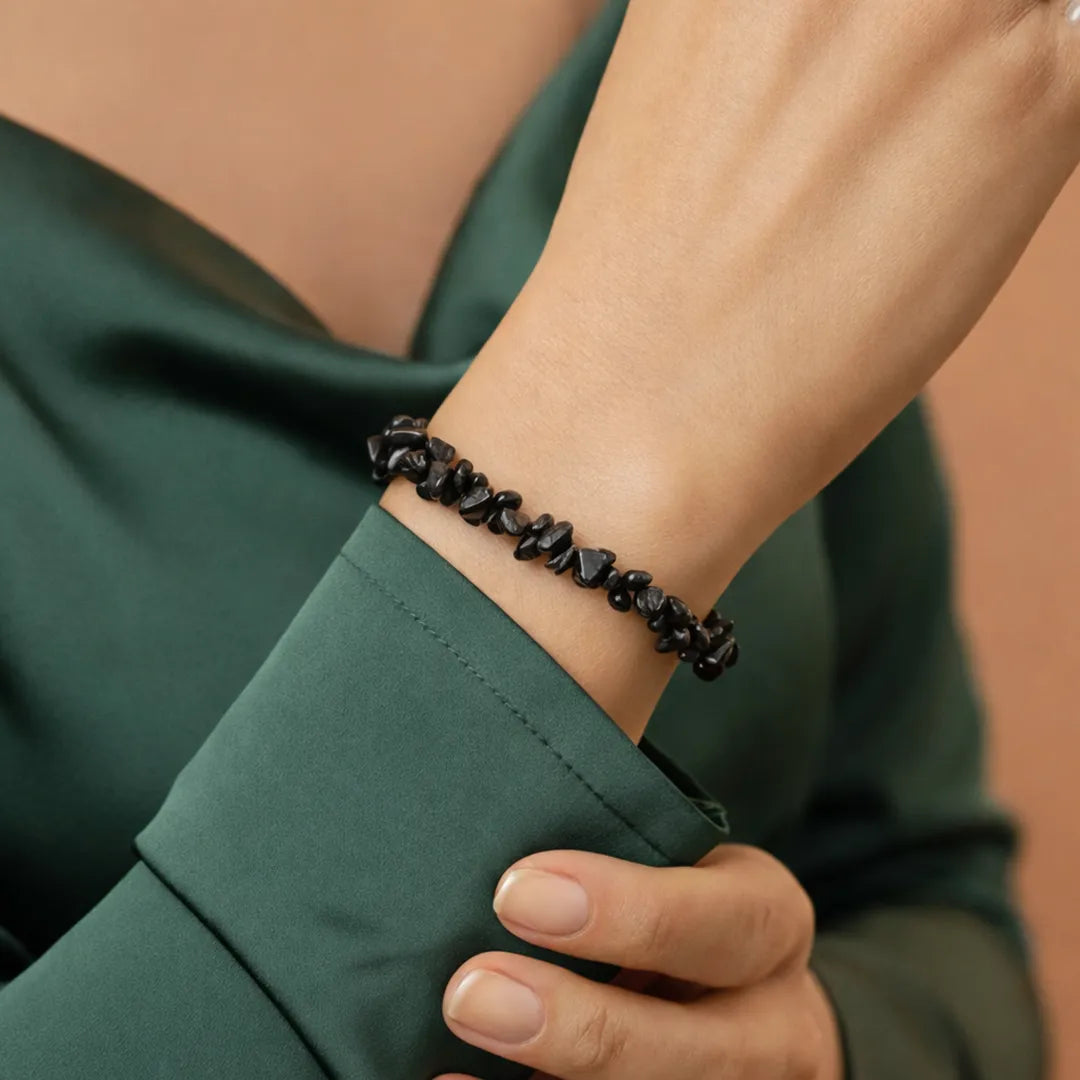 Smoky Quartz Uncut Crystal Bracelet