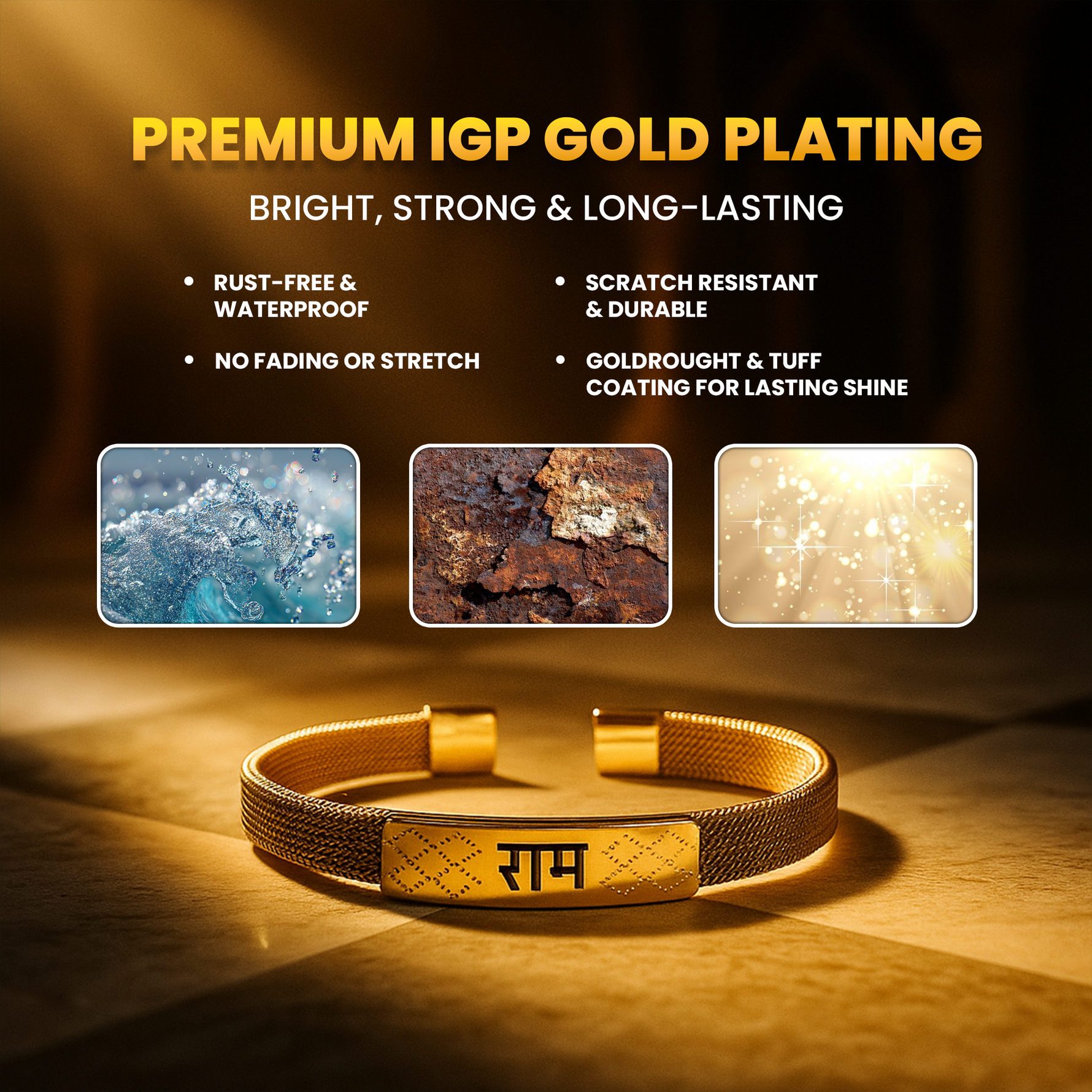 Ram Shakti Kada (IGP Gold Plating) – Abhimantrit