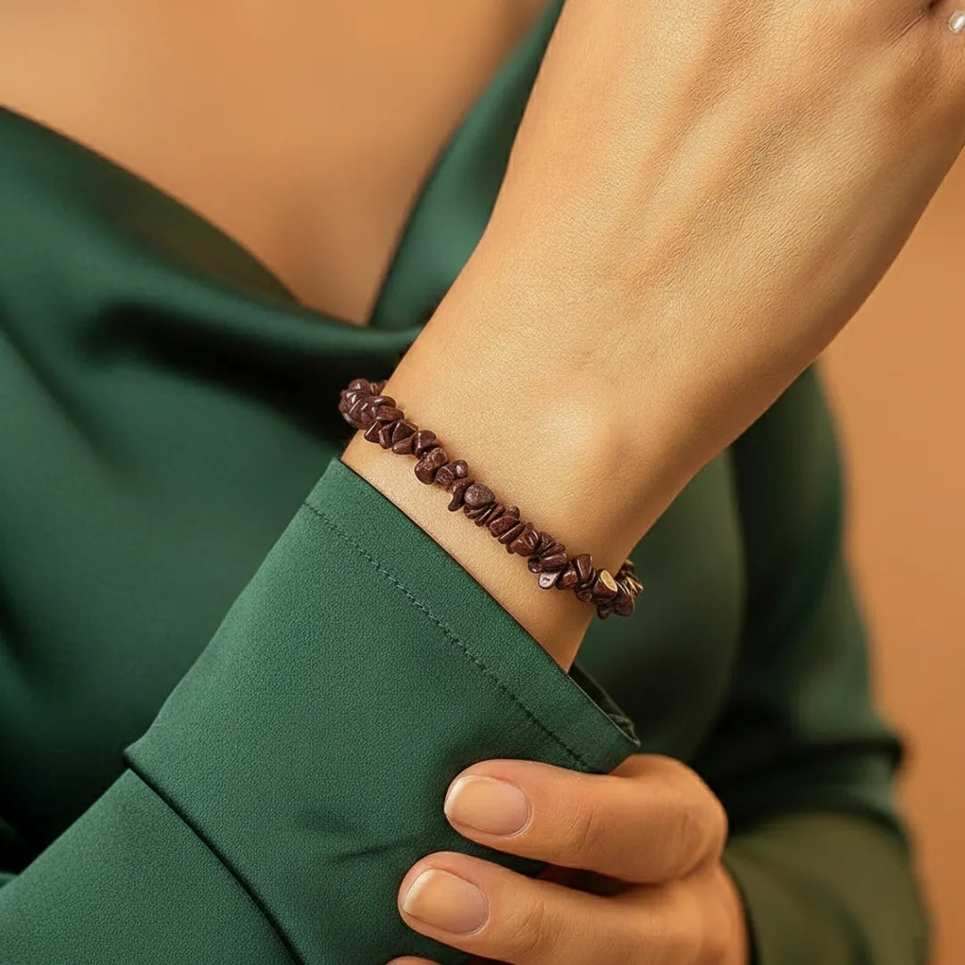 Increase Focus and Strength: Red Jasper Uncut Bracelet