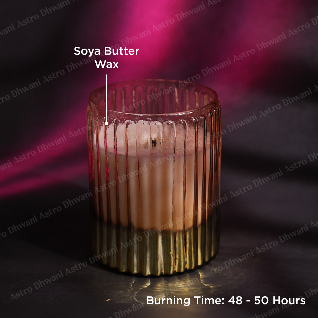 Scented Soy Wax Candle | Hand-Poured Aromatherapy Candle in Decorative Fluted Glass Jar | Meditation, Prayer & Home Décor