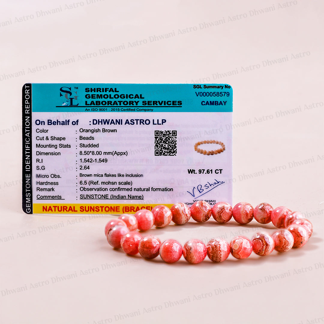sunstone Bracelet (Abhimantrit) for Leadership & Personal Power