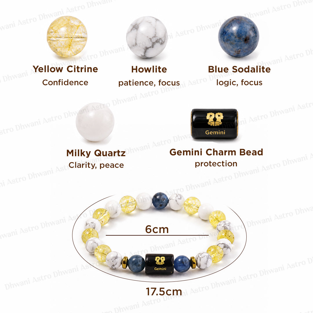 Gemini (मिथुन राशि) Zodiac Sign Multi Stone Bracelets