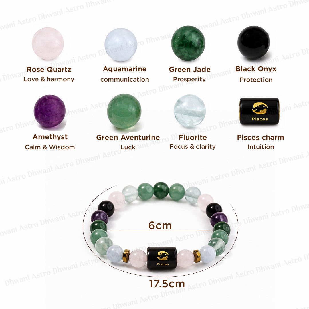 Pisces (मीन राशि) Zodiac Sign Multi Stone Bracelets