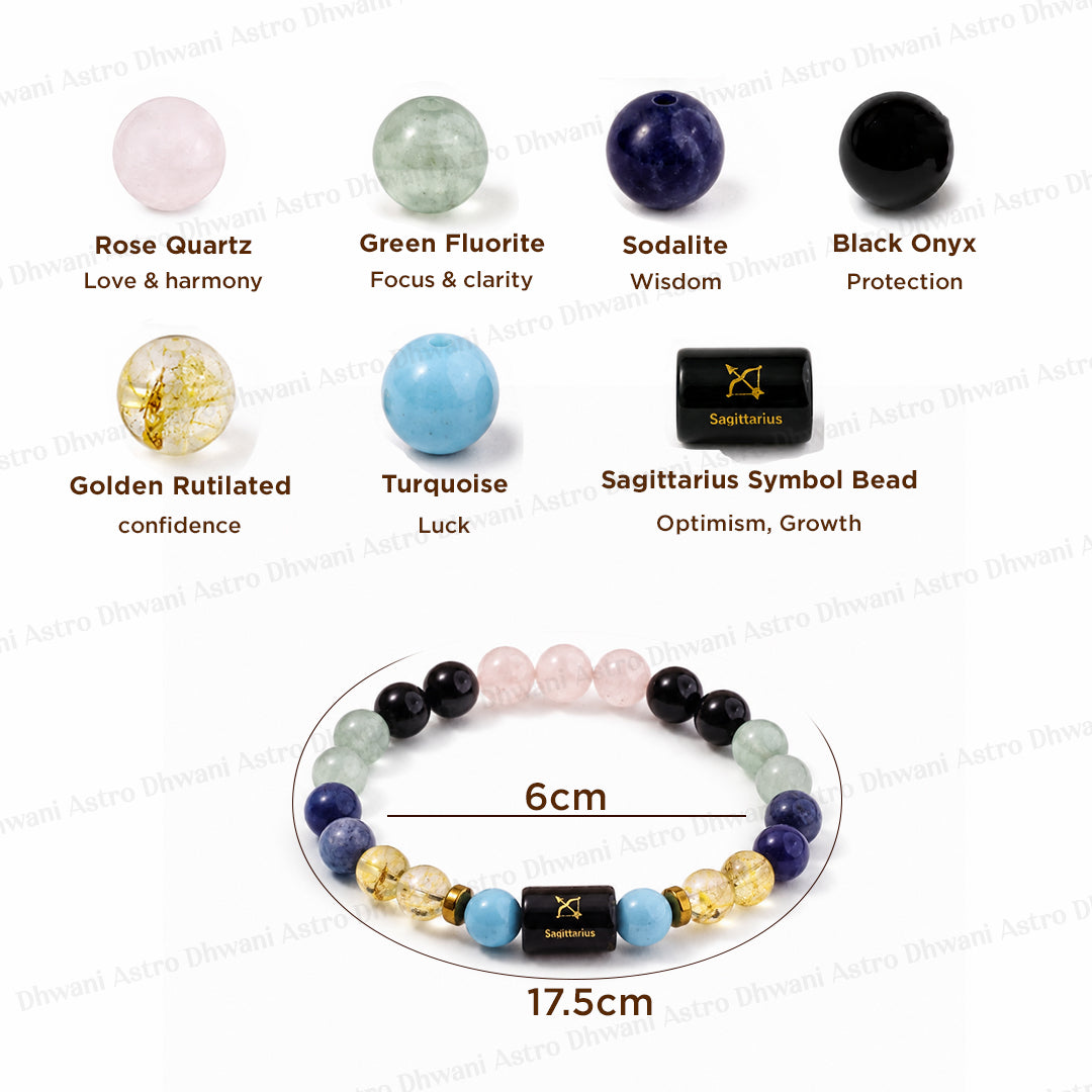 Sagittarius (धनु राशि) Zodiac Sign Multi Stone Bracelets