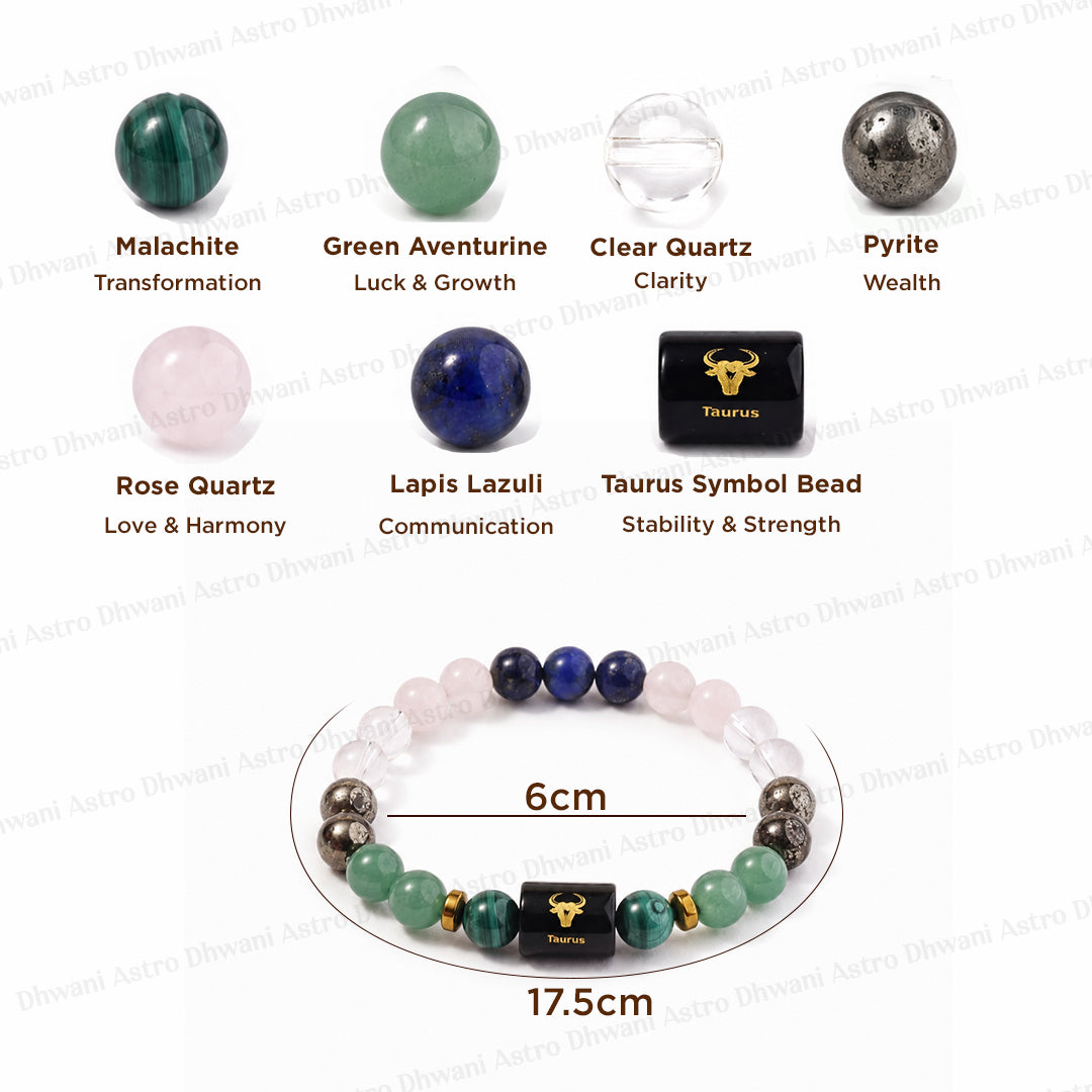 Taurus (वृषभ राशि)  Zodiac Sign Multi Stone Bracelets