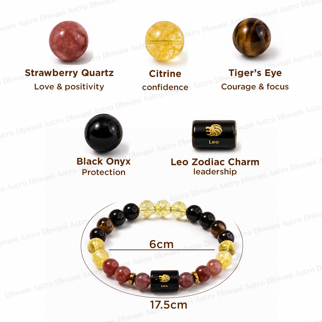Leo (सिंह राशि) Zodiac Sign Multi Stone Bracelet