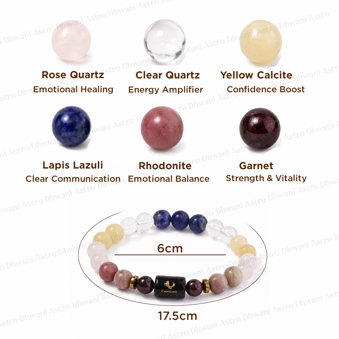 Capricorn (मकर राशि) Zodiac Sign Multi Stone Bracelet