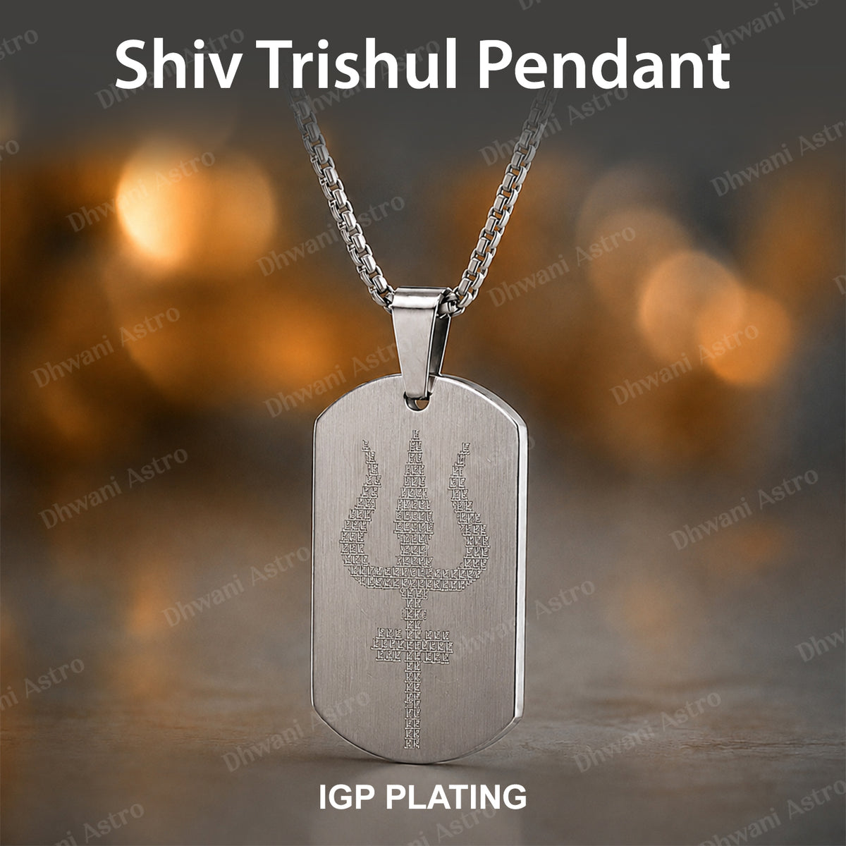 IGP Plating Shiv Trishul Pendant