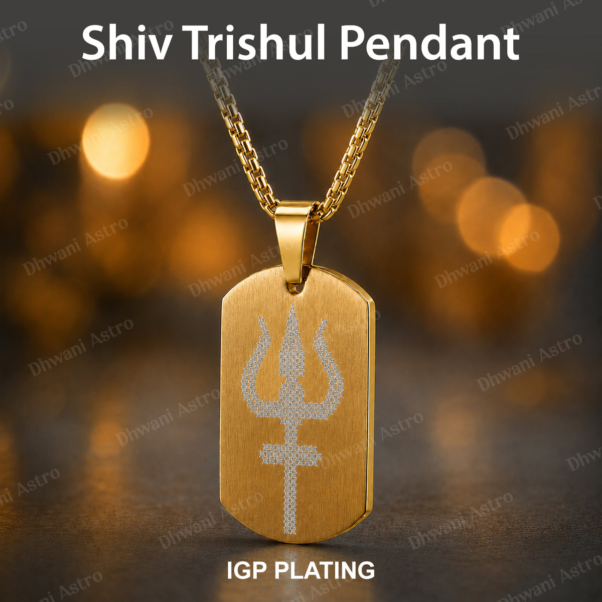 IGP Plating Shiv Trishul Pendant