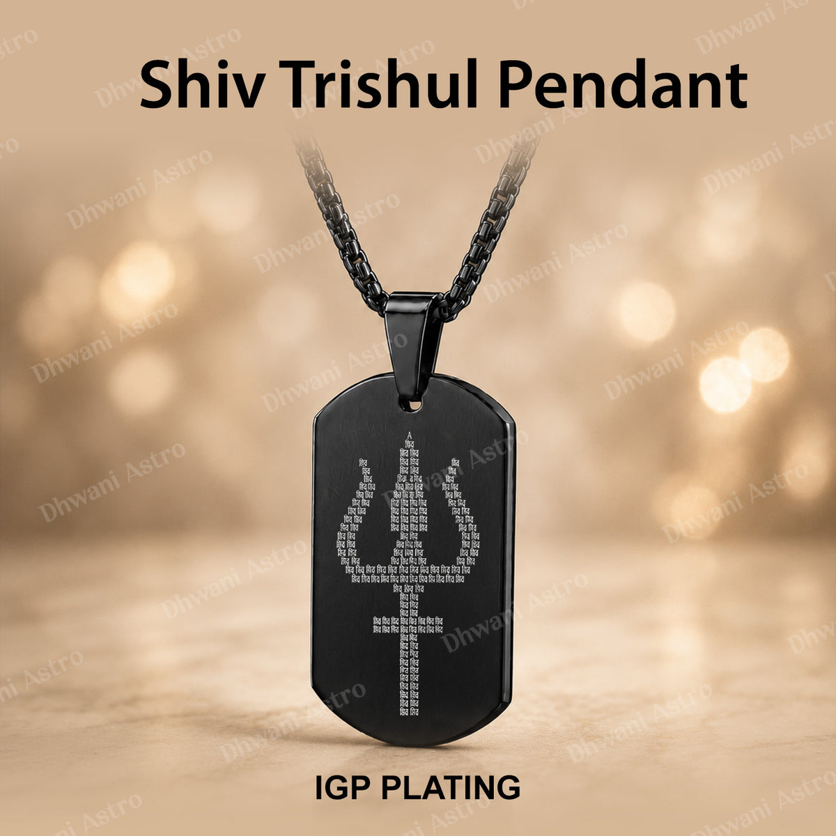 IGP Plating Shiv Trishul Pendant