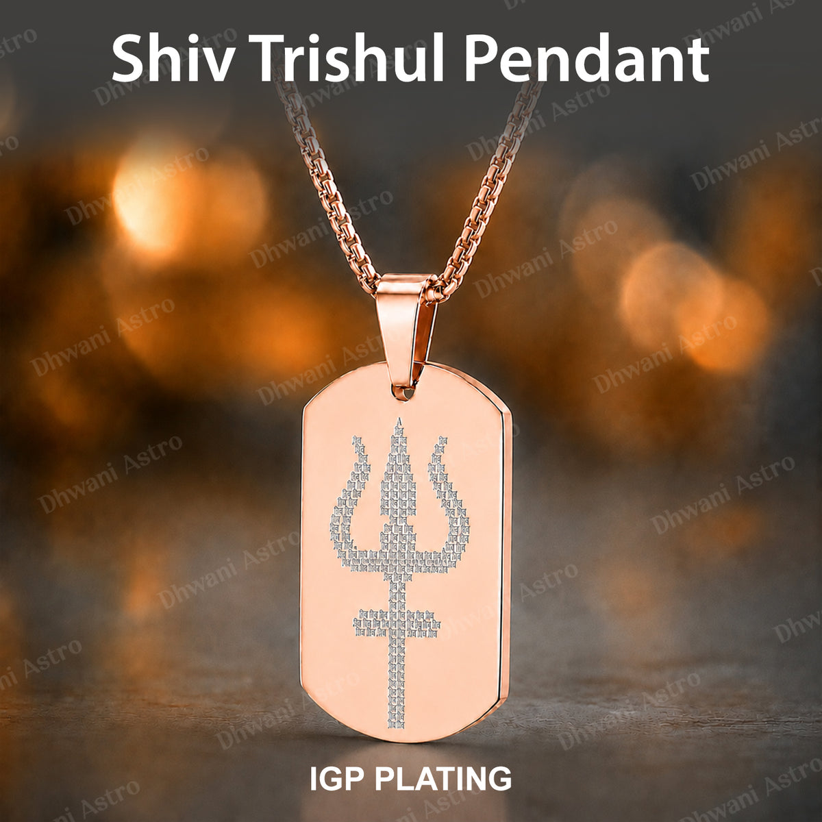 IGP Plating Shiv Trishul Pendant