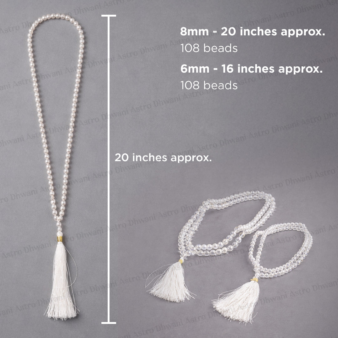 Aura Quartz Crystal Mala  - Abhimantrit & Certified