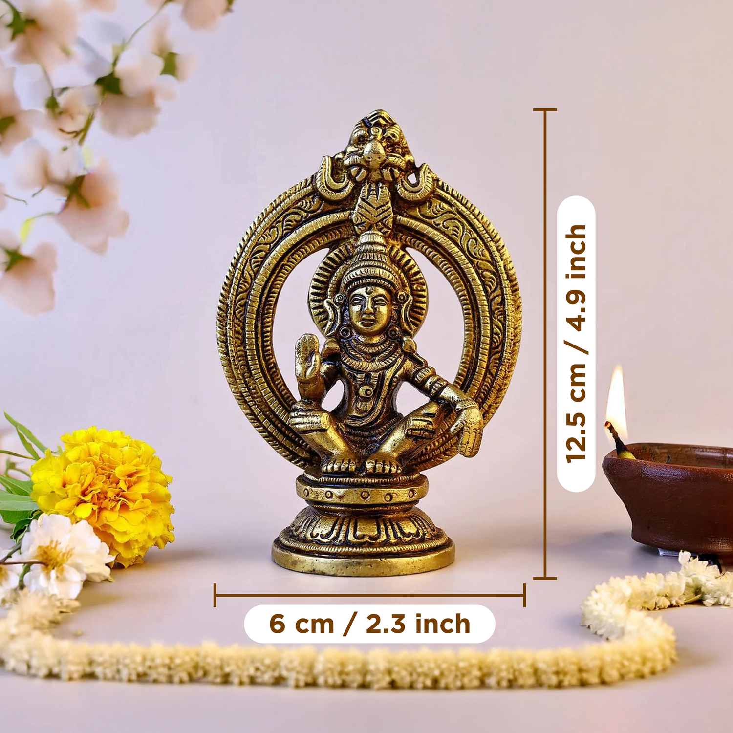 Brass Ayyappa Swamy Statue