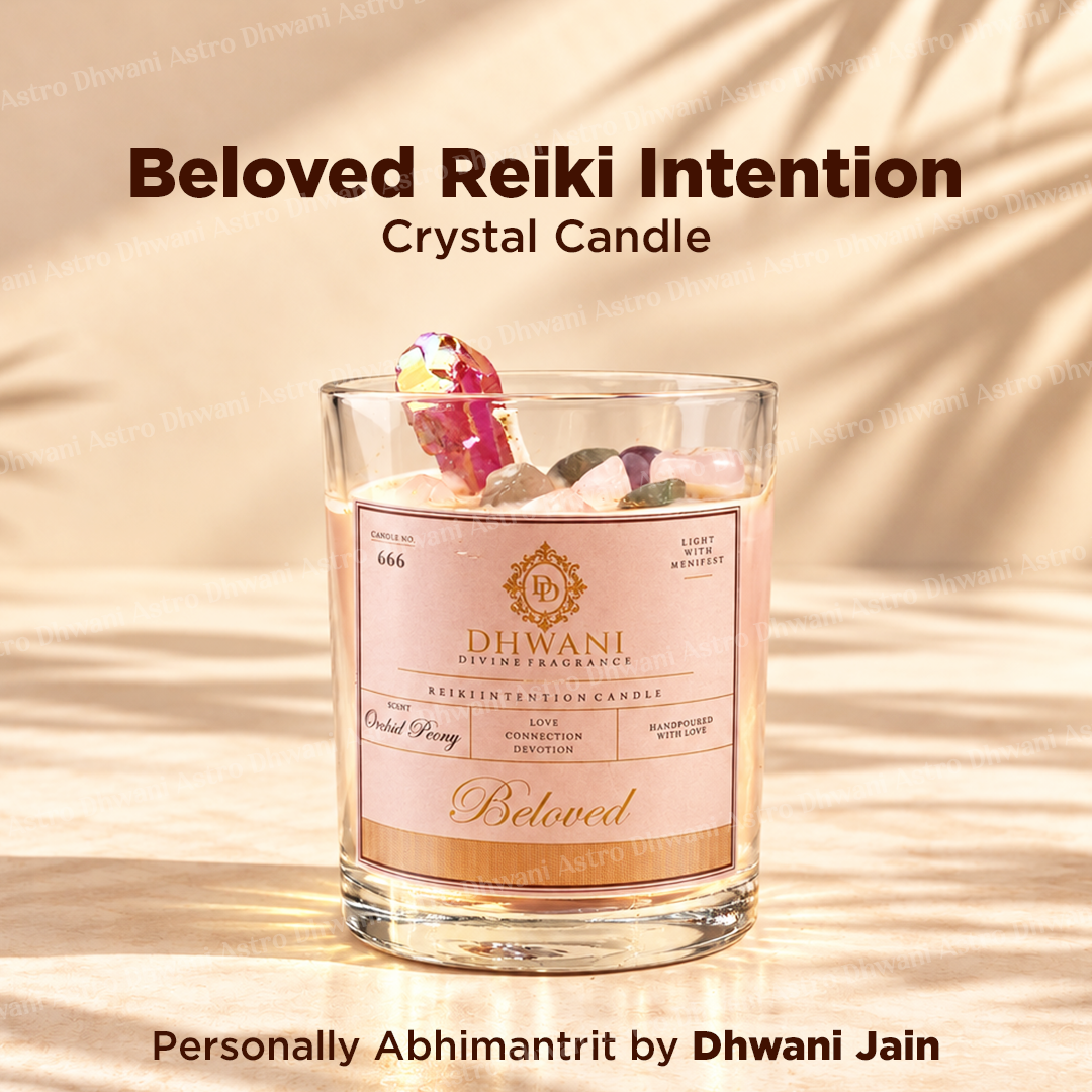 Beloved Reiki Intention Crystal Candle – Orchid Peony Fragrance