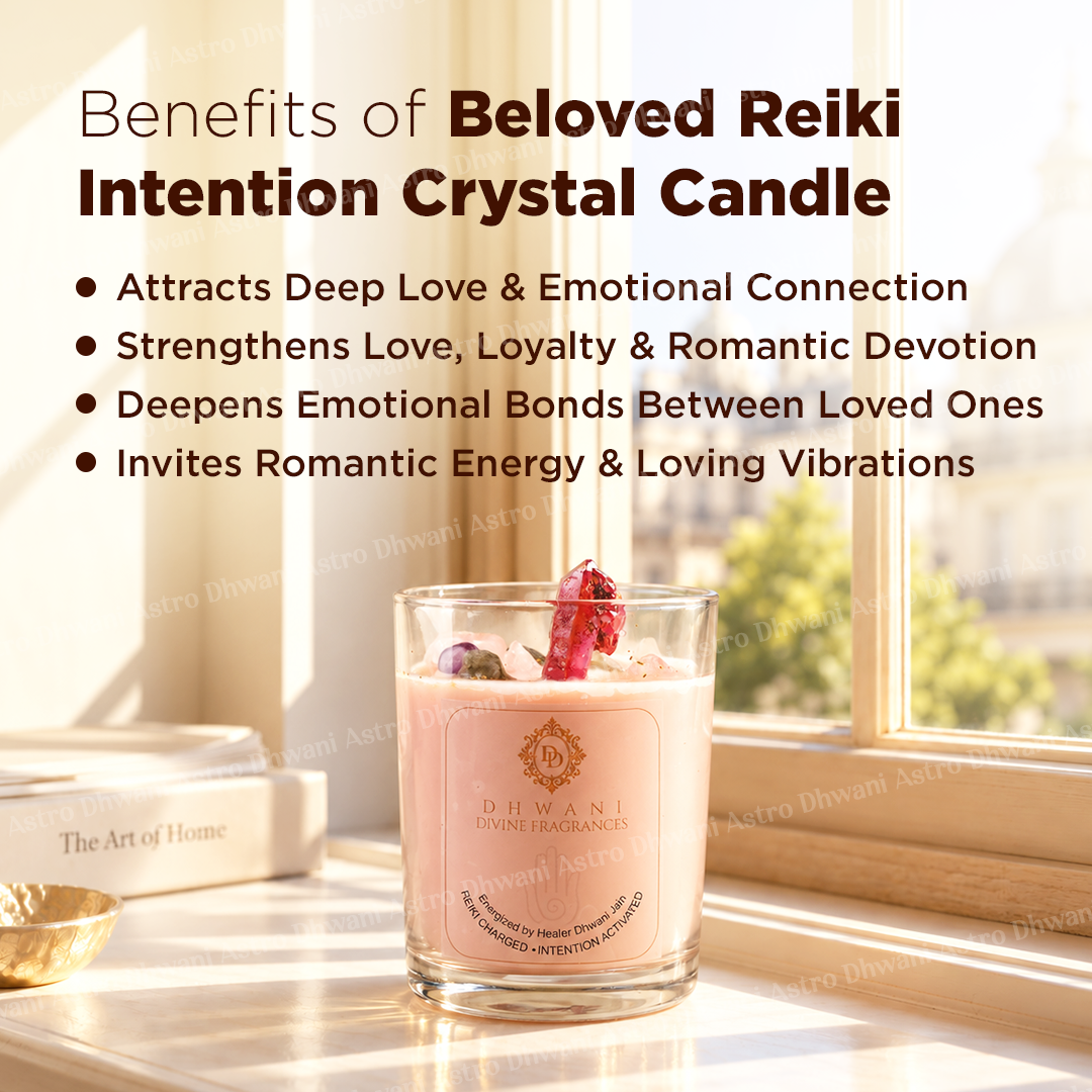 Beloved Reiki Intention Crystal Candle – Orchid Peony Fragrance