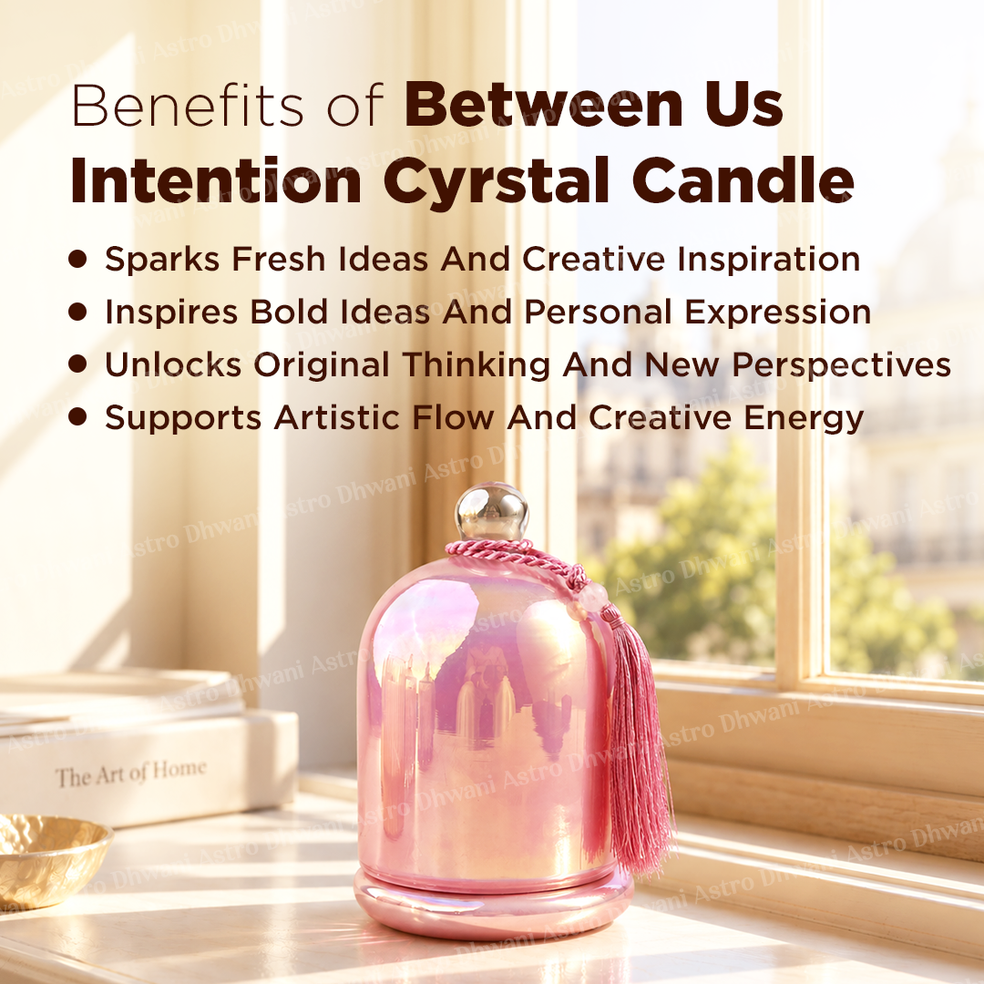 Between Us Intention Crystal Candle – Rose Oudh Fragrance