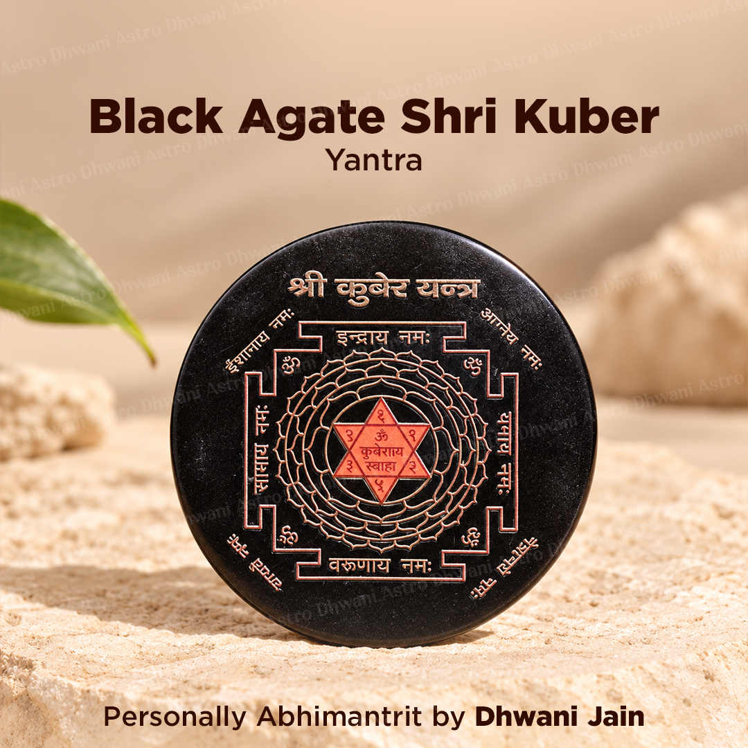Black Agate Shri Kuber Yantra - Abhimantrit