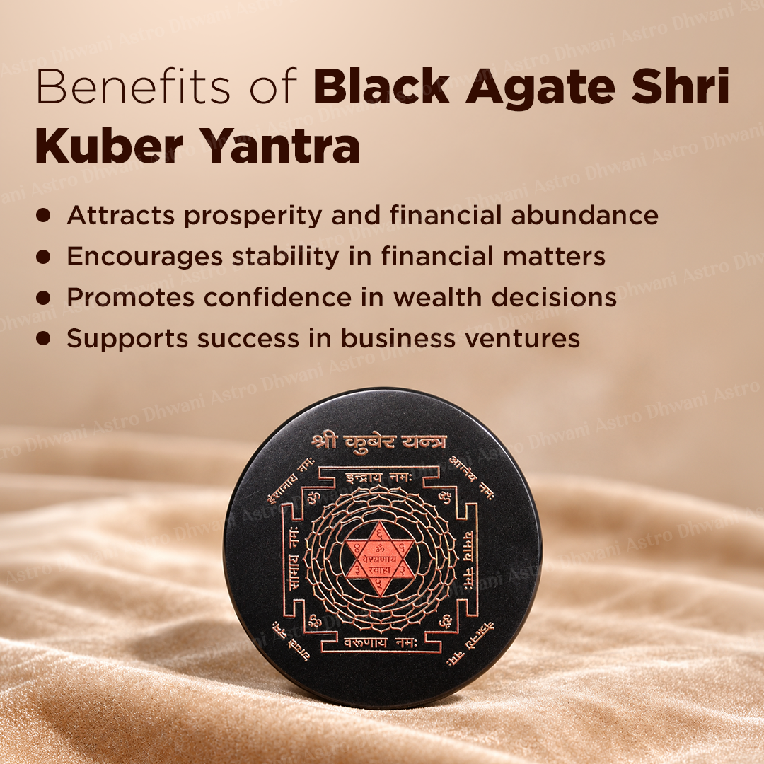 Black Agate Shri Kuber Yantra - Abhimantrit