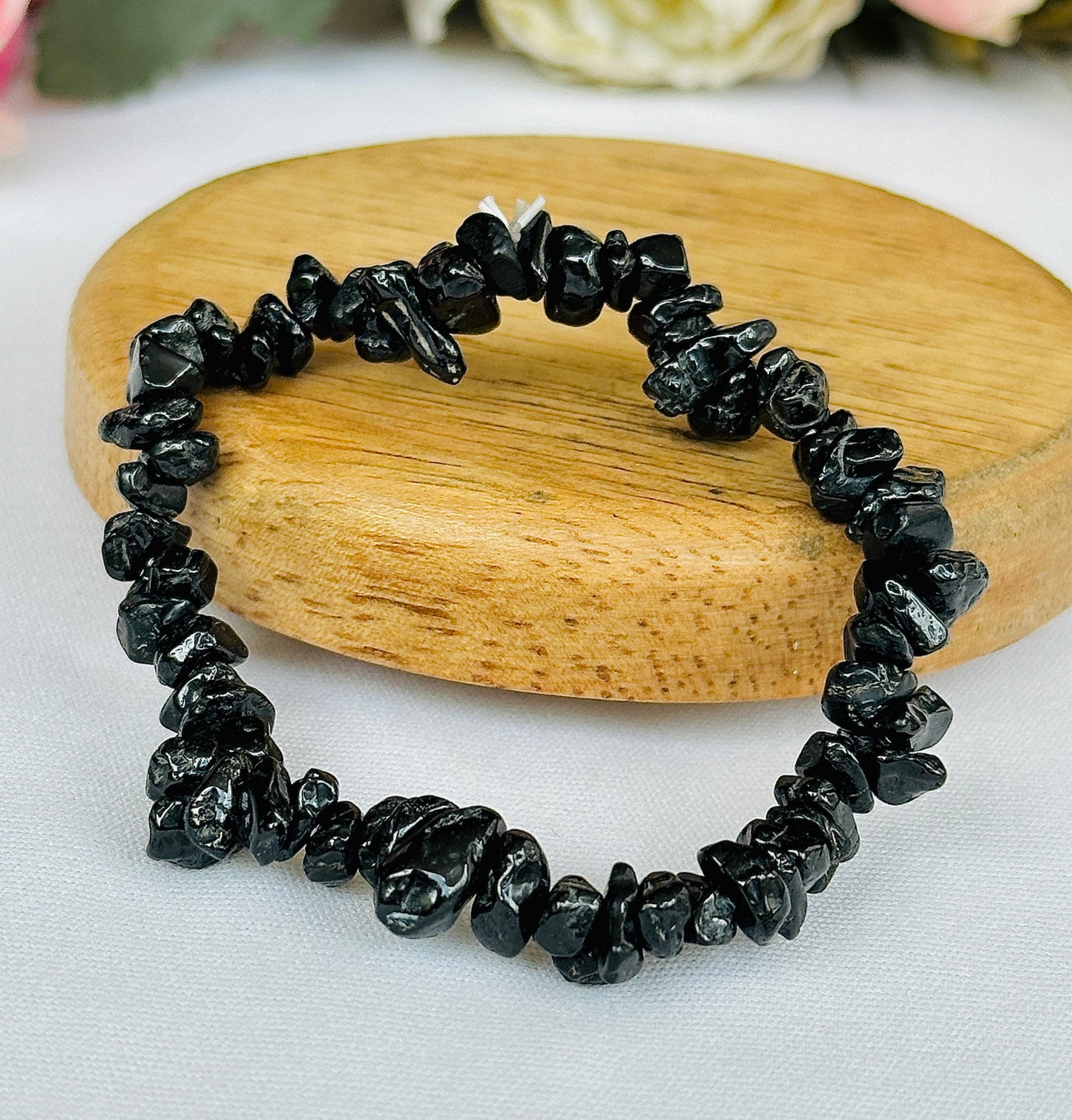 Protect from Psychic attacks & Negative Energy: Black Tourmaline Uncut Bracelet - Abhimantrit & Certified