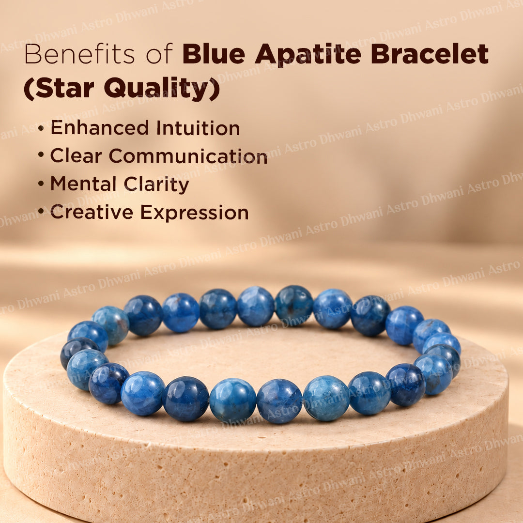 Blue Apatite Star Quality Bracelet ( Premium )
