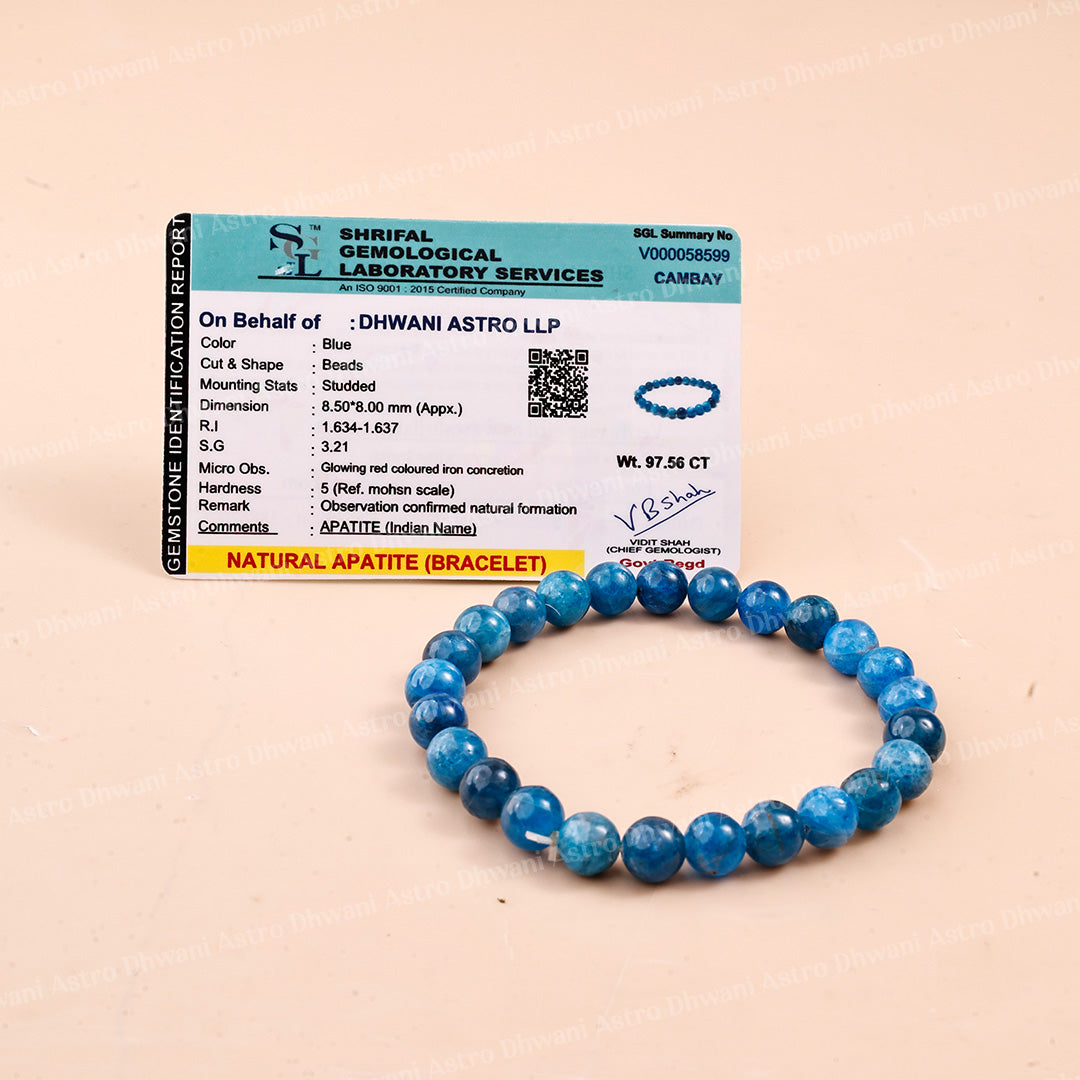 Blue Apatite Star Quality Bracelet ( Premium )