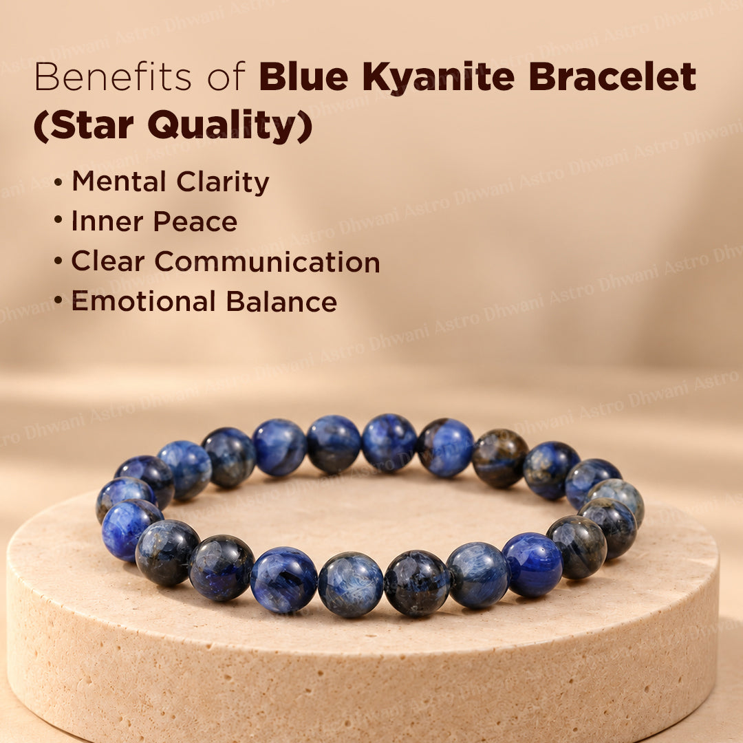 Blue Kyanite  Star Quality Bracelet ( Premium )