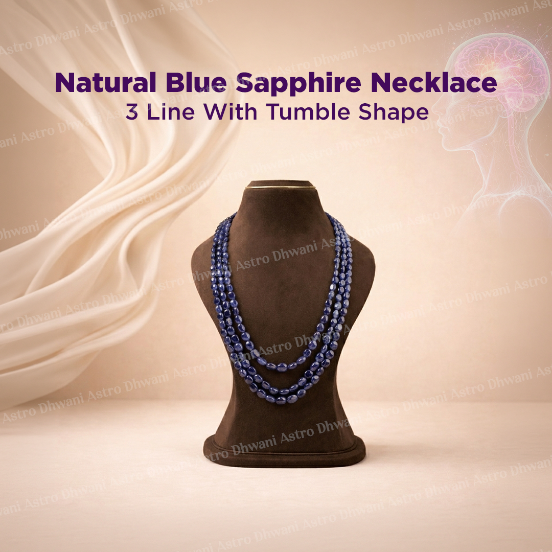 Natural Blue Sapphire Necklace for Focus, Clarity & Success