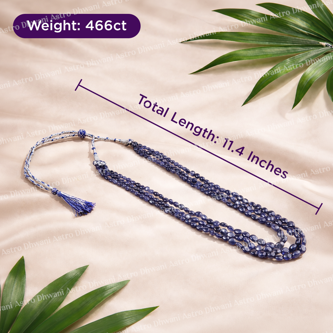 Natural Blue Sapphire Necklace for Focus, Clarity & Success
