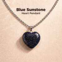 Blue Sunstone Heart Pendant (Abhimantrit) for Confidence & Positivity
