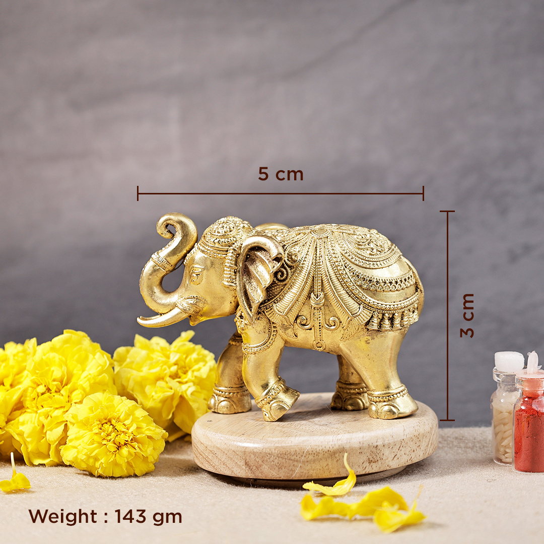 Pure Brass Vastu Elephant Statue - Abhimantrit
