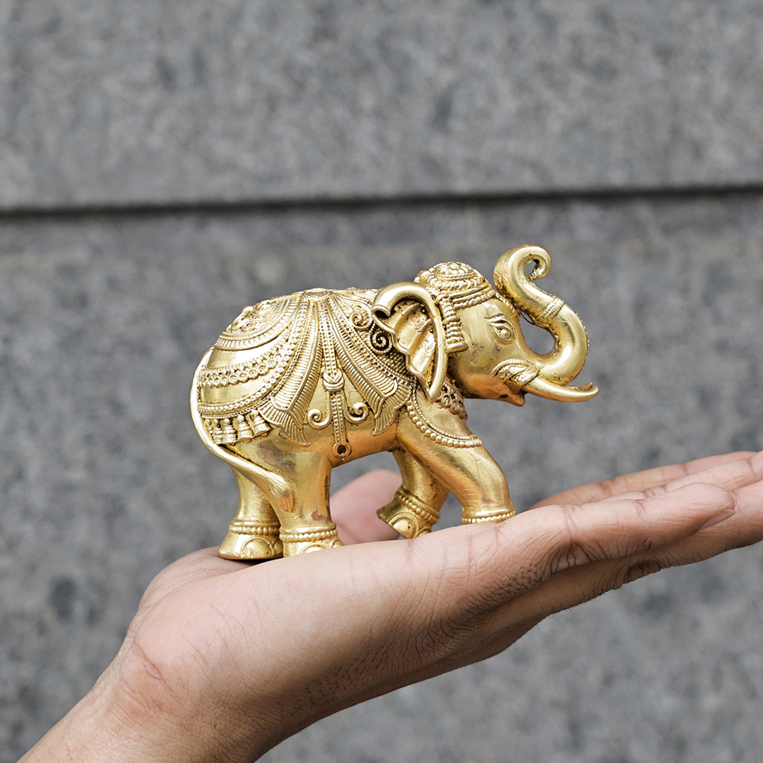 Pure Brass Vastu Elephant Statue - Abhimantrit