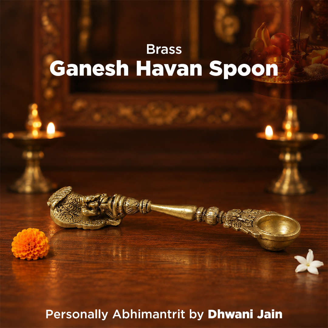 Brass Ganesh Havan Spoon - Abhimantrit