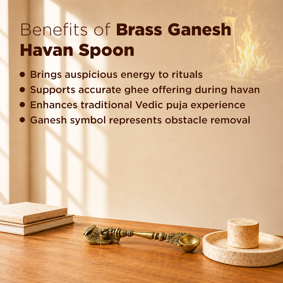 Brass Ganesh Havan Spoon - Abhimantrit