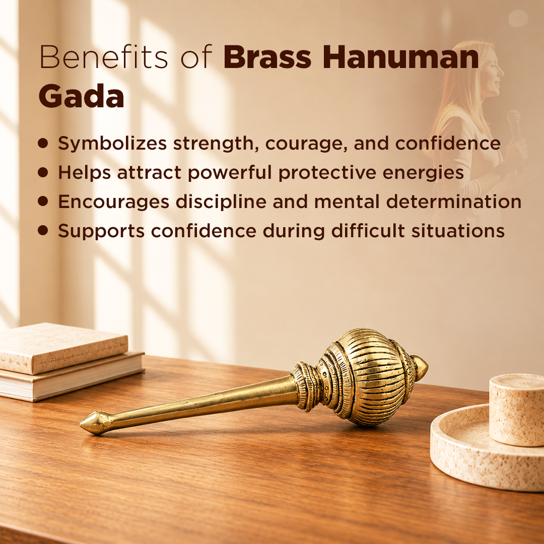 Brass Hanuman Gada - Abhimantrit