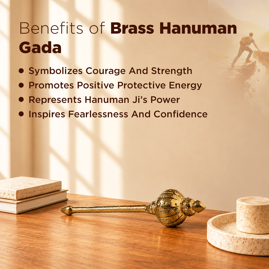 Brass Hanuman Ji Gada - Abhimantrit