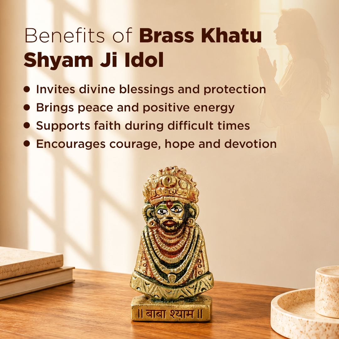 Brass Khatu Shyam Ji Idol - Abhimantrit