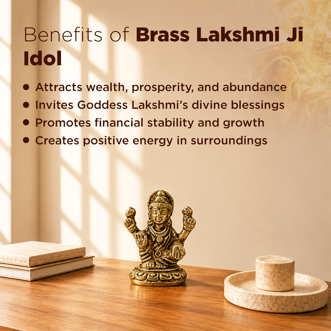 Brass Lakshmi Ji Idol - Abhimantrit
