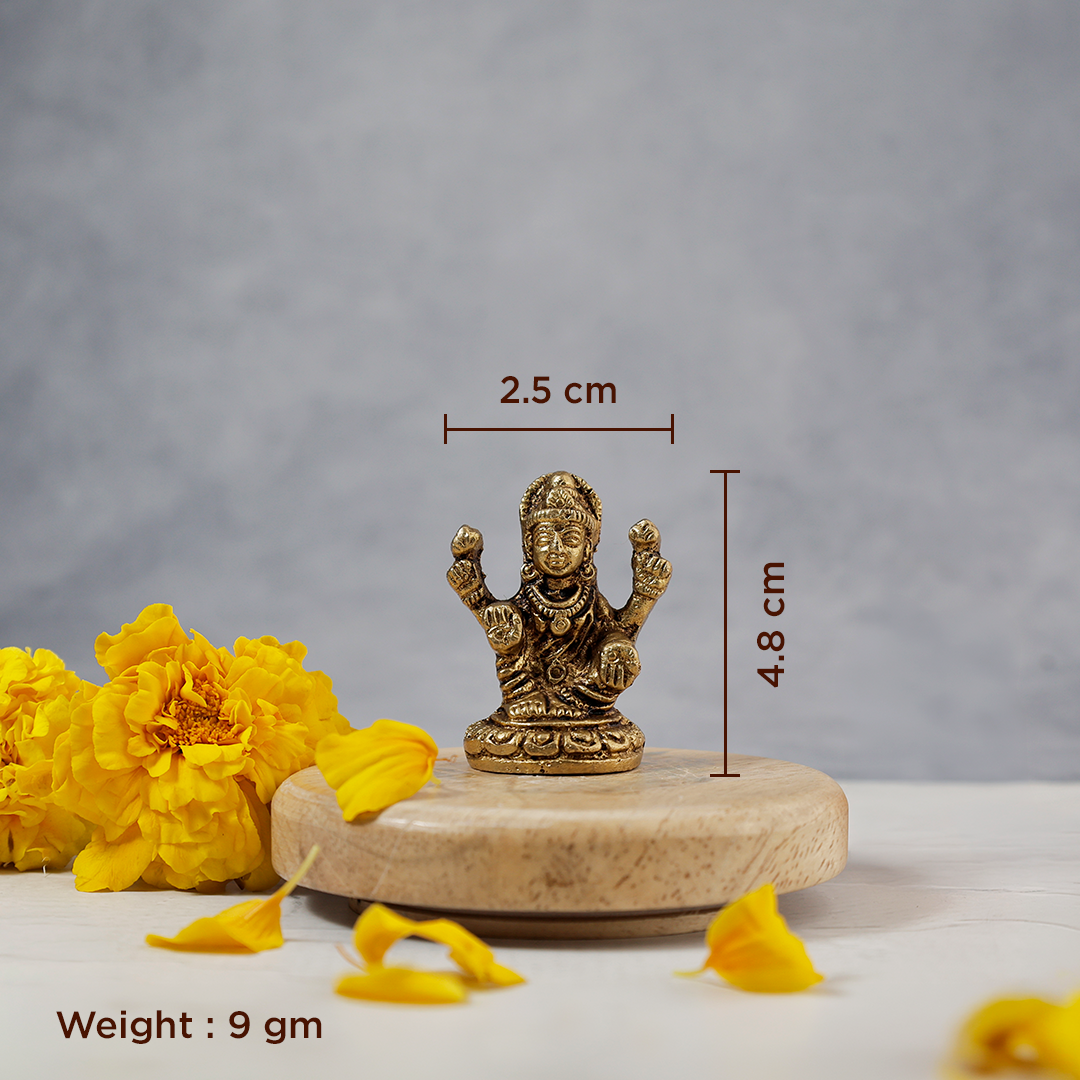 Brass Lakshmi Ji Idol - Abhimantrit