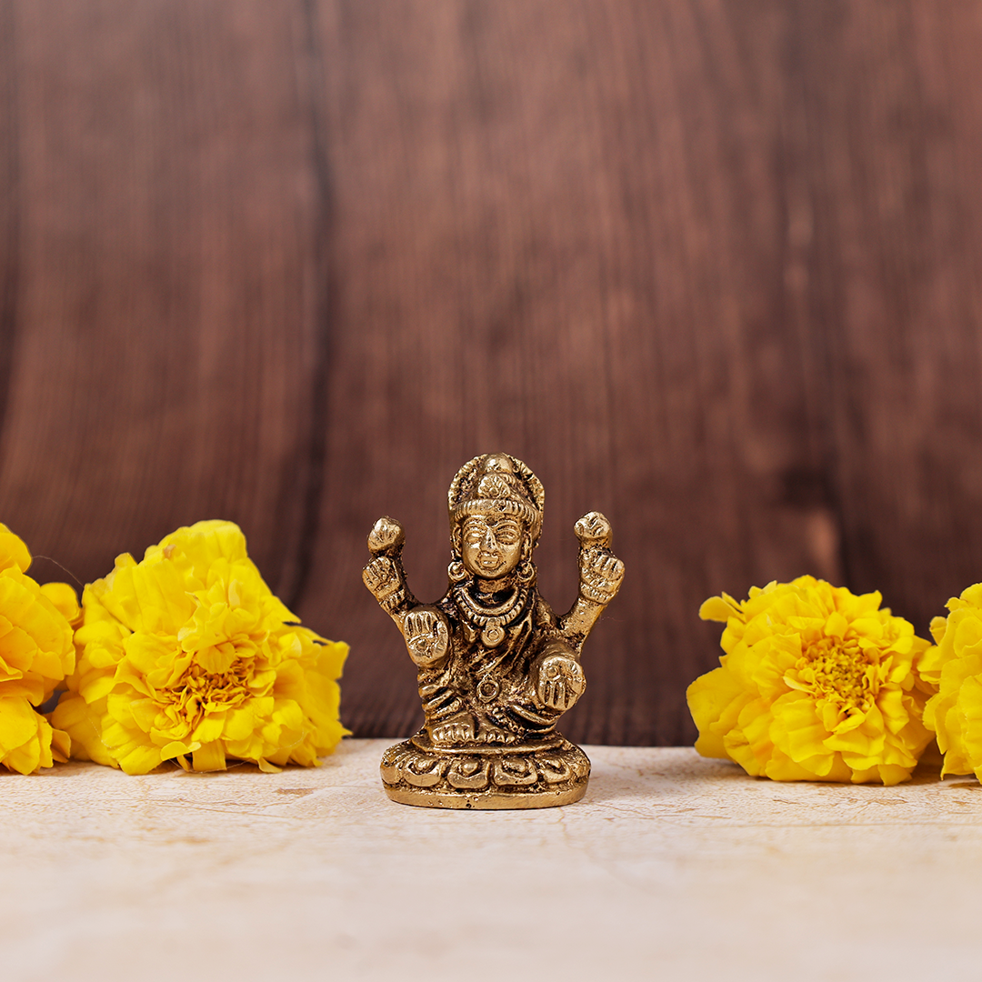 Brass Lakshmi Ji Idol - Abhimantrit