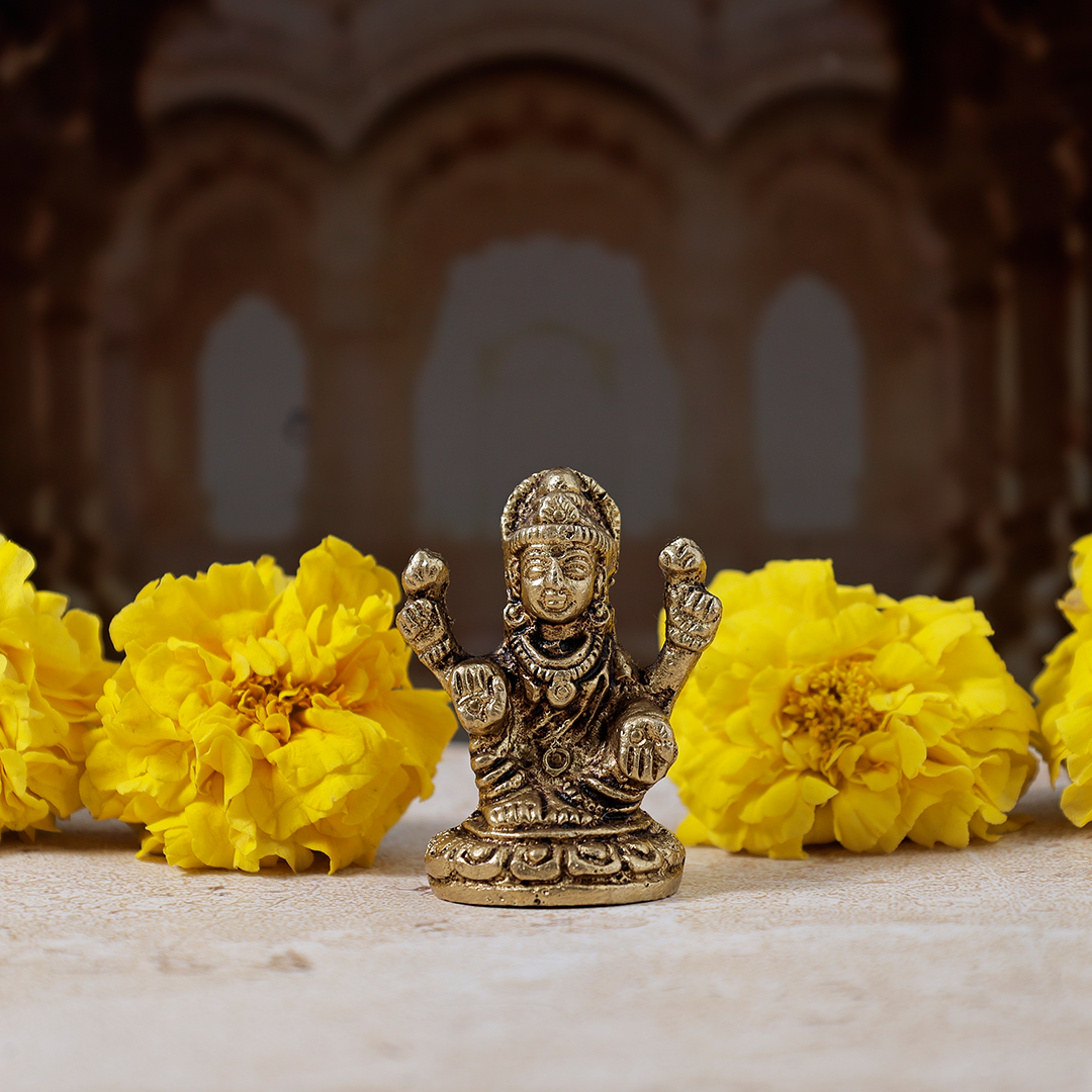 Brass Lakshmi Ji Idol - Abhimantrit